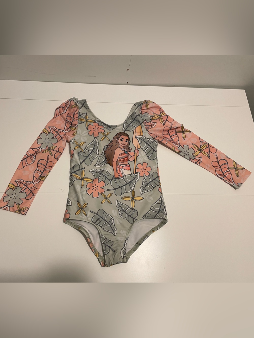 Disney Brand Moana Long Sleeve Swimsuit Rashguard One Piece NWOT Girl’s size 4T